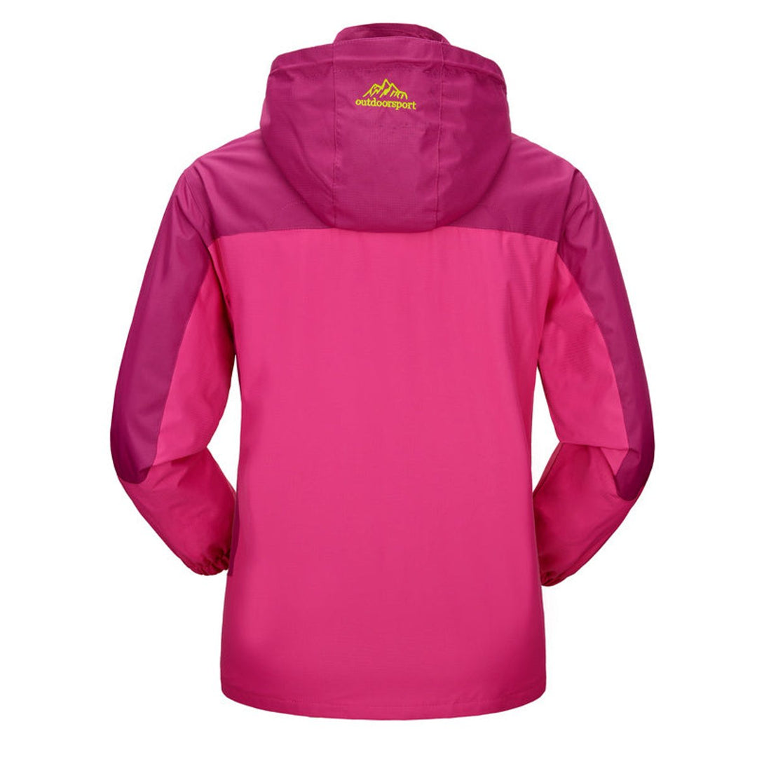 Dames Gewatteerde Outdoorjas Waterdichte Capuchon Regenjas