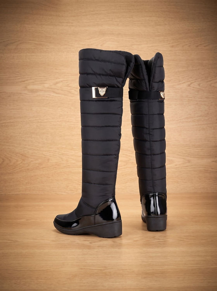 Dames Gewatteerde Overknee Laarzen Warme Winterlaarzen