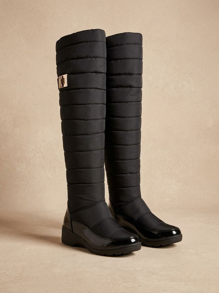 Dames Gewatteerde Overknee Laarzen Warme Winterlaarzen