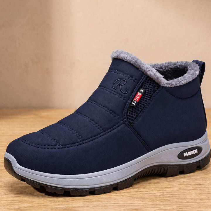 Dames Gewatteerde Slip-On Enkellaarsjes met Fleece Voering - Blauw