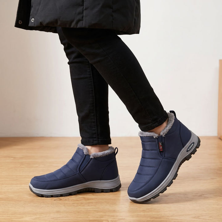 Dames Gewatteerde Slip-On Enkellaarsjes met Fleece Voering