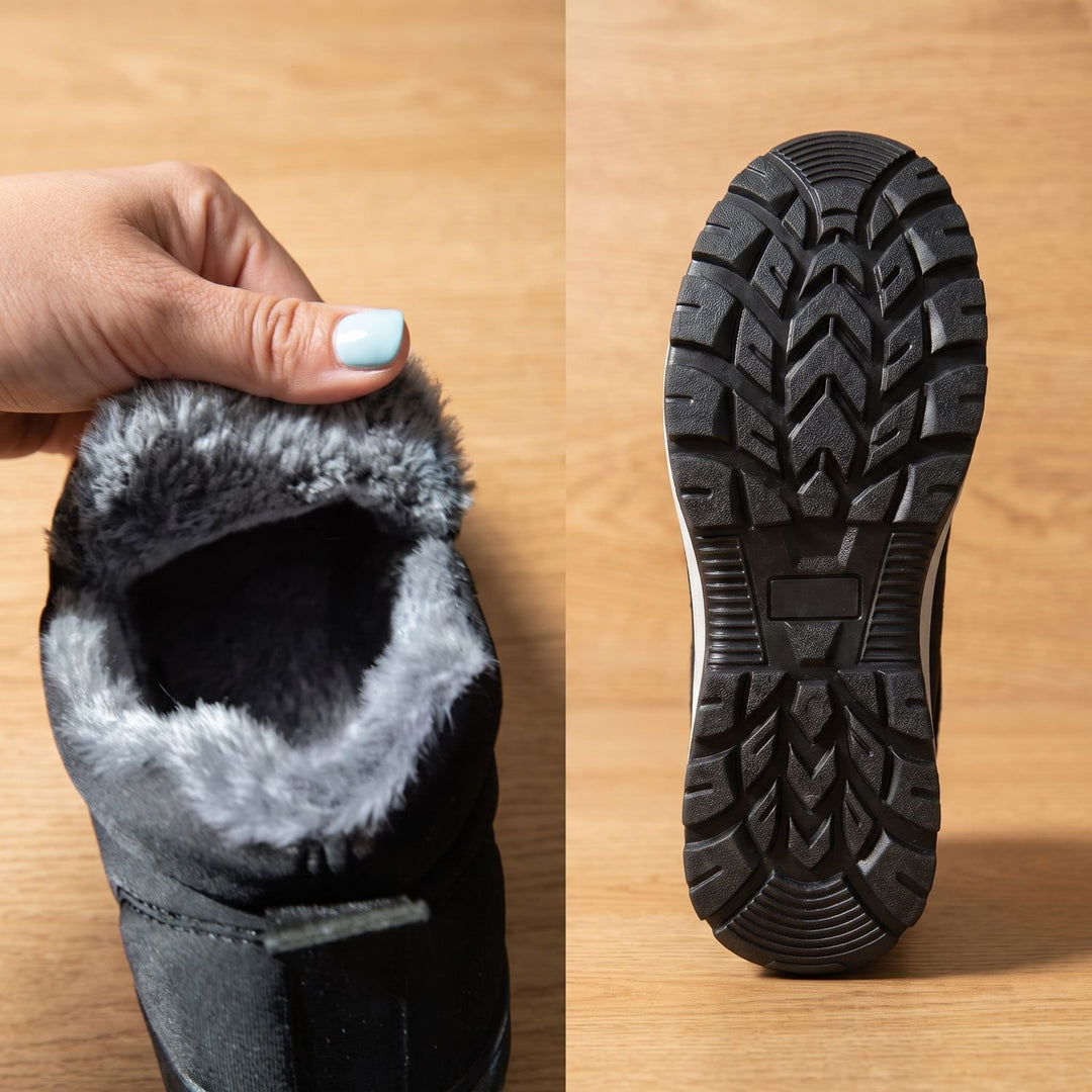 Dames Gewatteerde Slip-On Enkellaarsjes met Fleece Voering