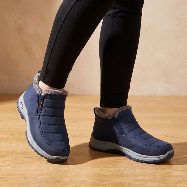 Dames Gewatteerde Slip-On Enkellaarsjes met Fleece Voering