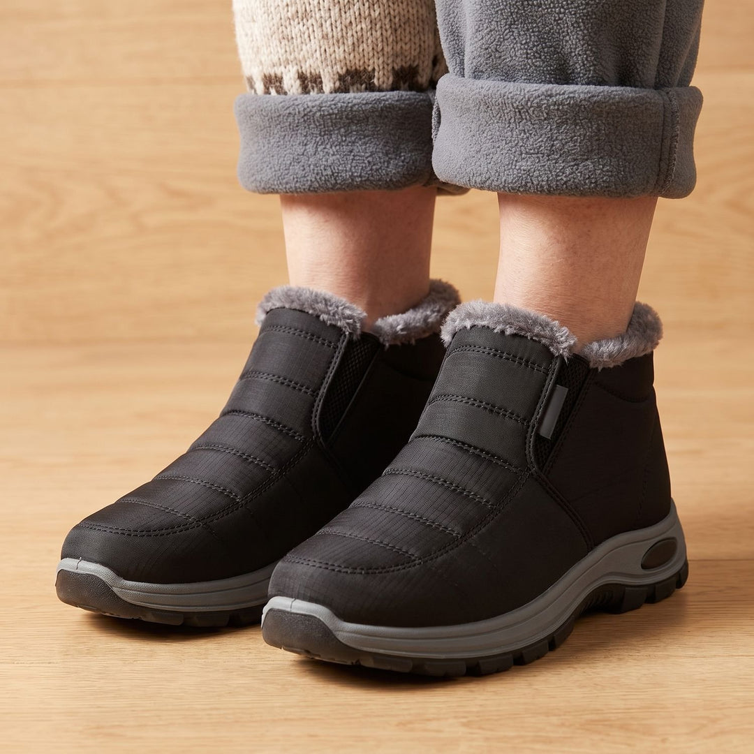 Dames Gewatteerde Slip-On Enkellaarsjes met Fleece Voering