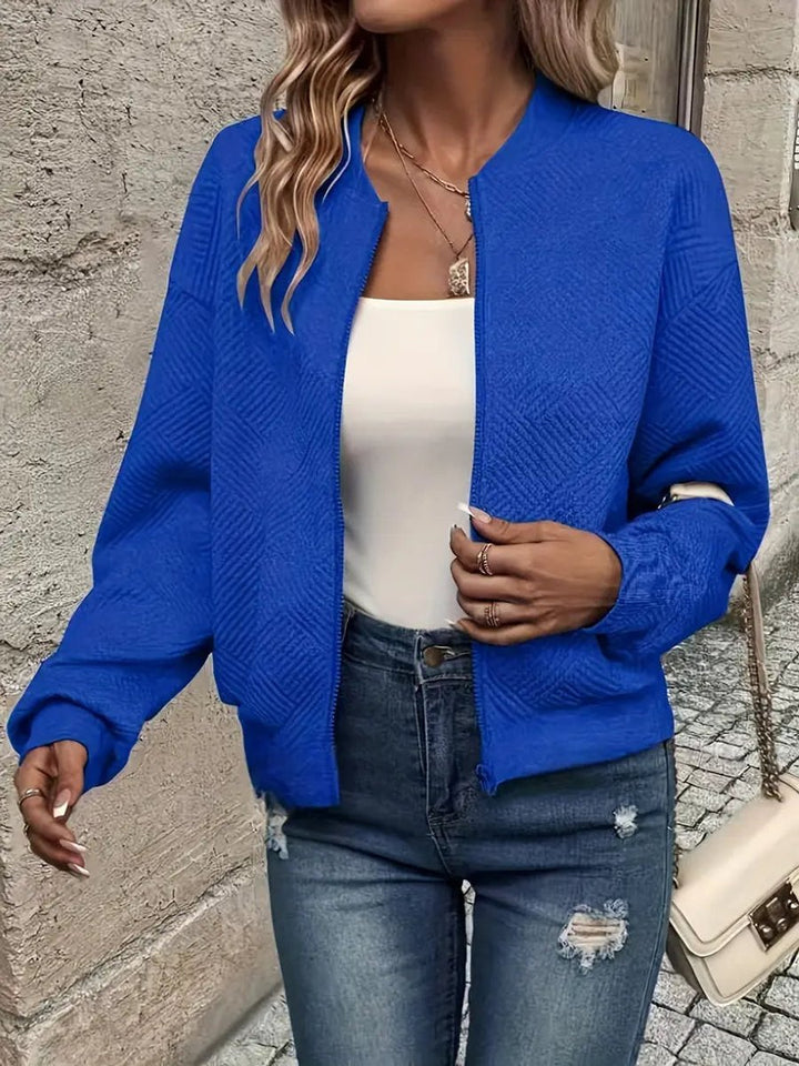Dames Gewatteerde Zip-Up Jacket Lichtgewicht Structuur - Blauw