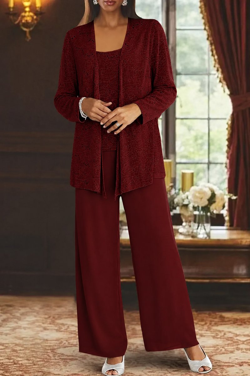Dames Glitter Driedelig Wijde Pantalon Set Jasje