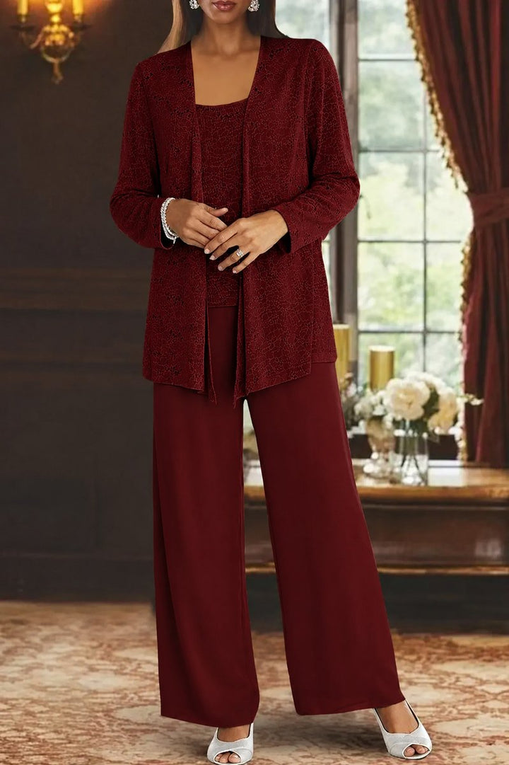 Dames Glitter Driedelig Wijde Pantalon Set Jasje