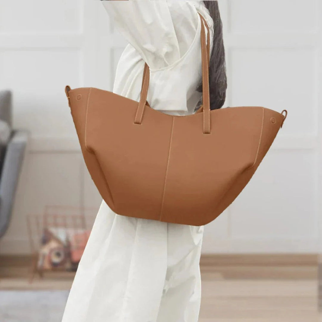 Dames Grote Vintage PU-Leren Tote Bag Schoudertas
