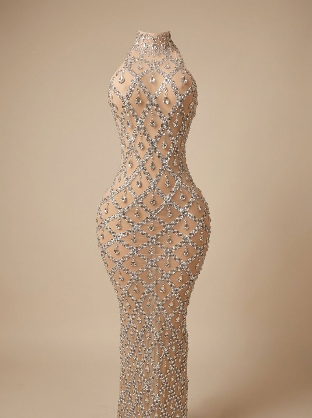 Dames Halter Pailletten Maxi Feestjurk Kerst Oud-en-Nieuw