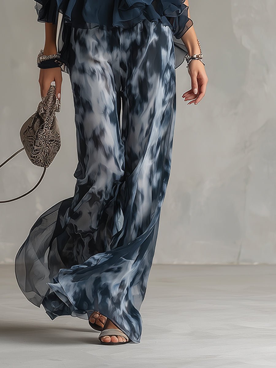 Dames Halter Wijde Pijpen Twee Delige Set