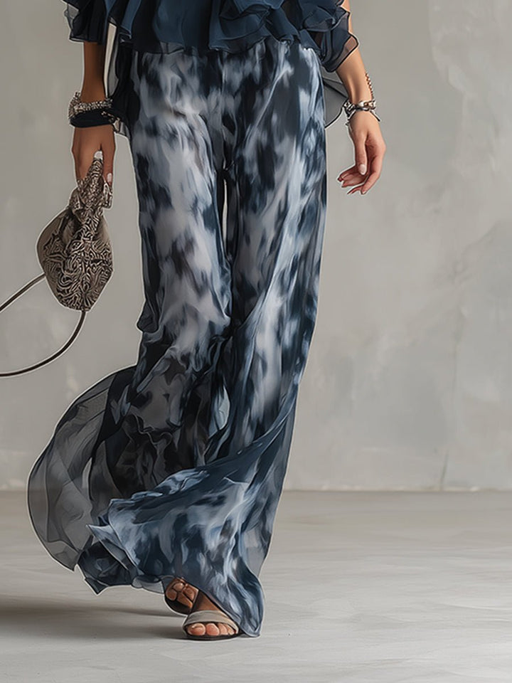 Dames Halter Wijde Pijpen Twee Delige Set