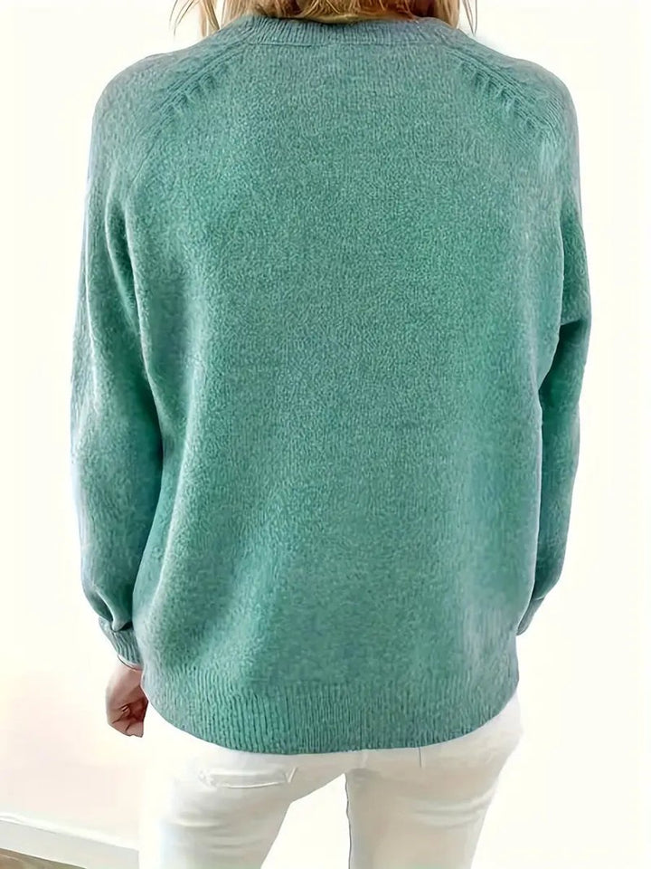 Dames Halve Knoopsluiting V-hals Knit Sweater Pullover