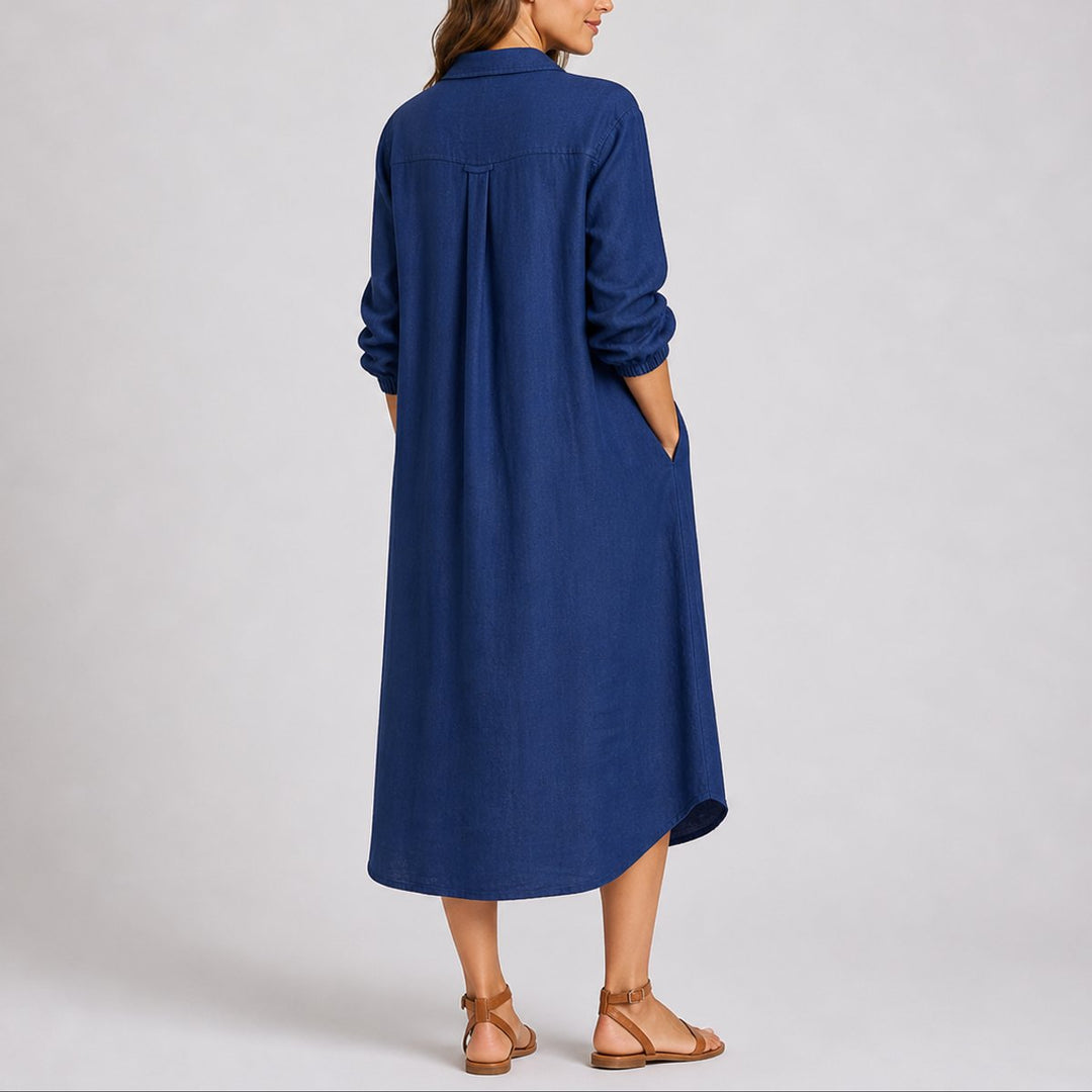 Dames Herfst Bruiloft Gast Blousejurk Lange Mouw Maxi