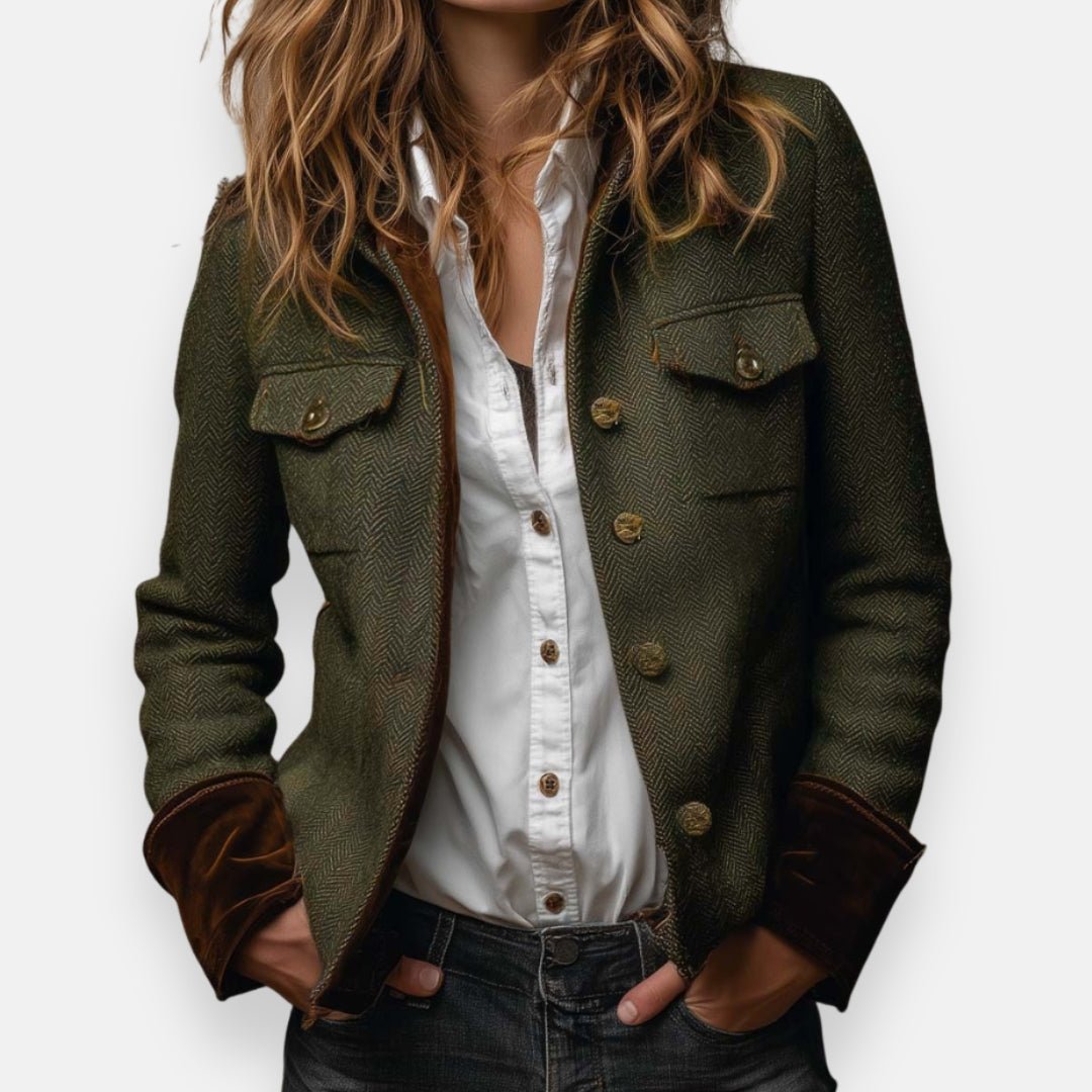 Dames Herringbone Gestructureerd Blazer Jasje