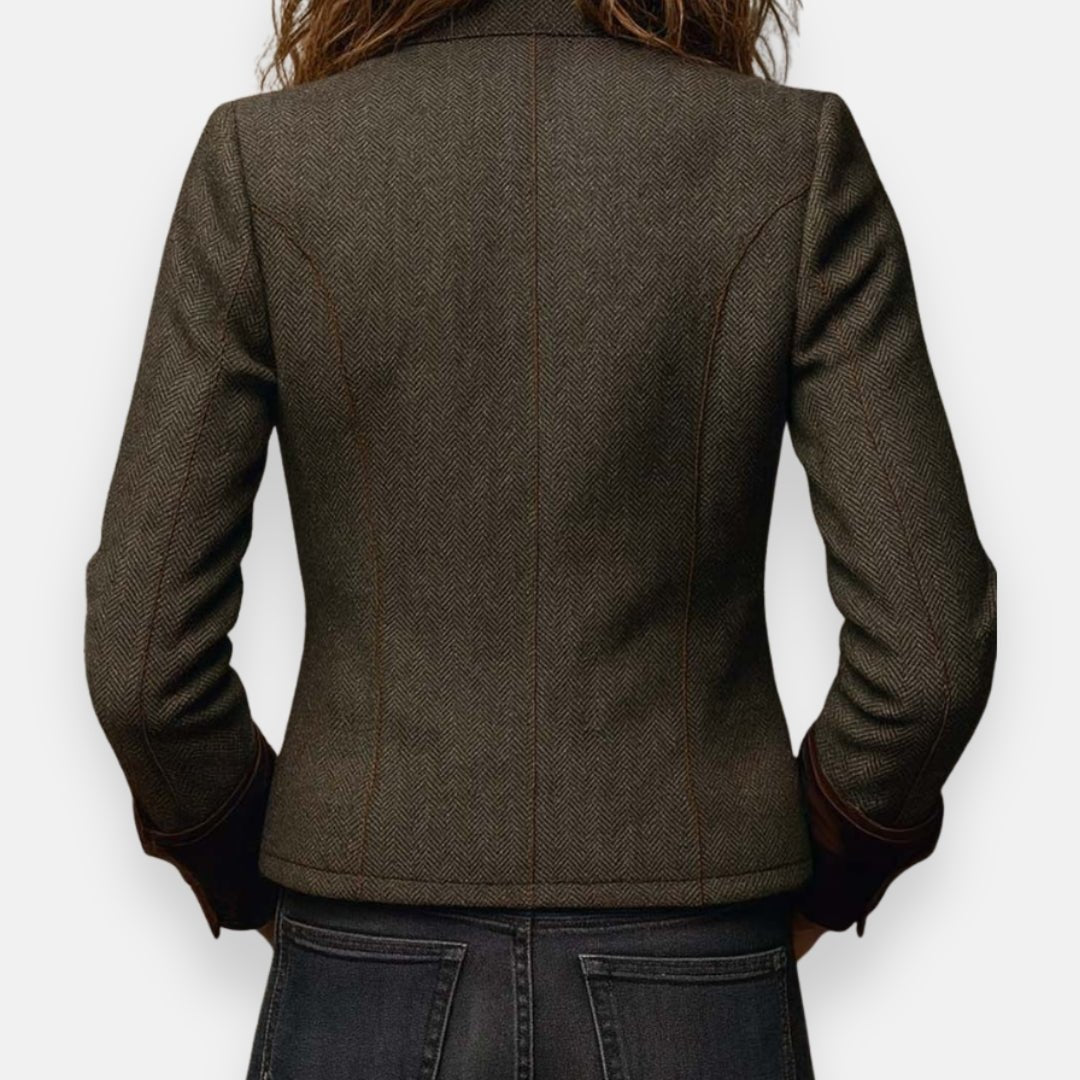 Dames Herringbone Gestructureerd Blazer Jasje