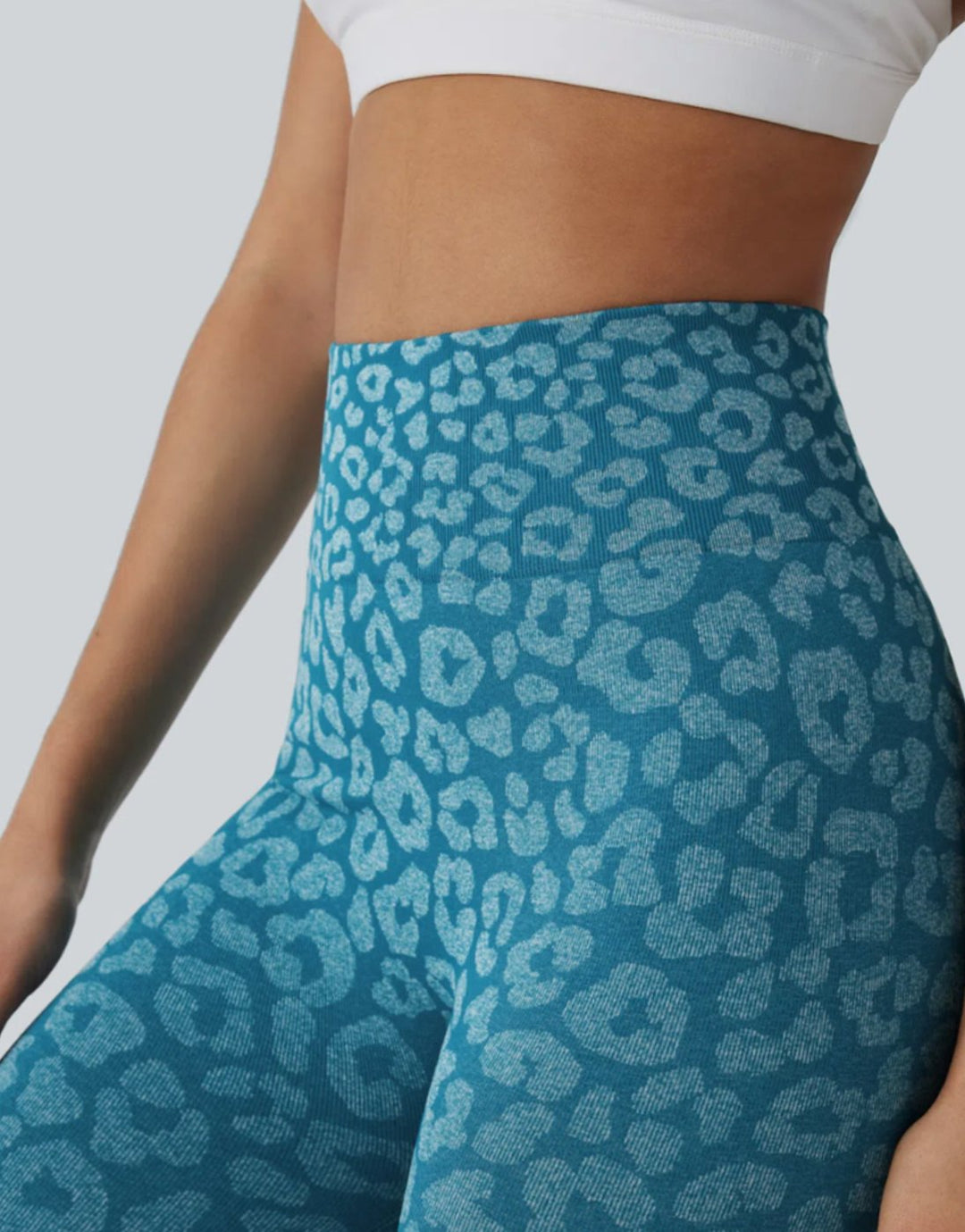 Dames High-Waist Naadloze Sportlegging met Panterprint
