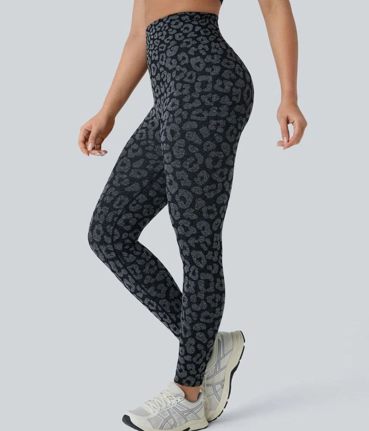 Dames High-Waist Naadloze Sportlegging met Panterprint