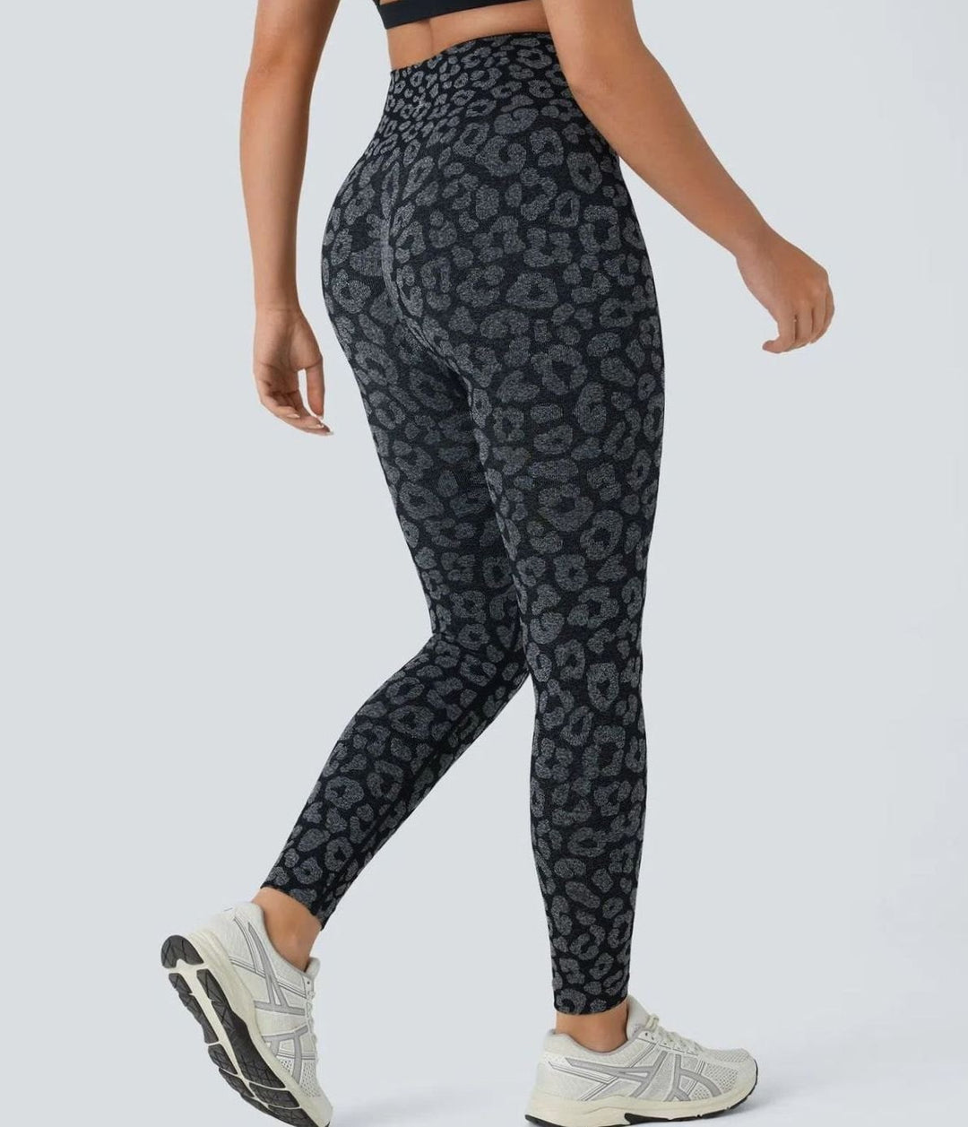Dames High-Waist Naadloze Sportlegging met Panterprint