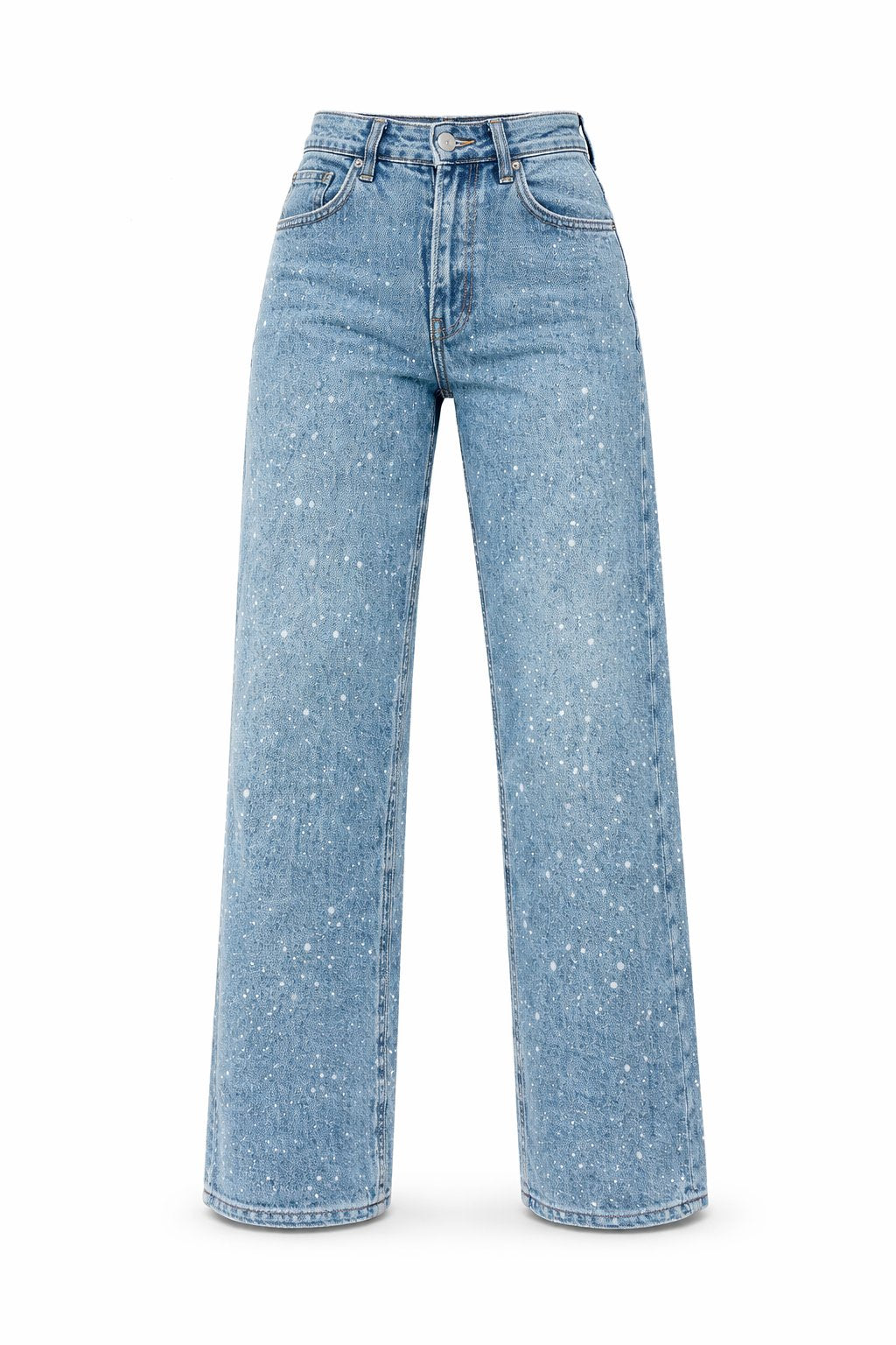 Dames High-Waist Rechte Glitter Jeans