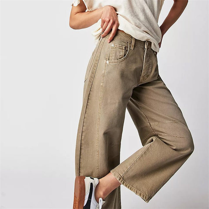 Dames Hoge Taille Barrel Leg Relaxed-Fit Jeans