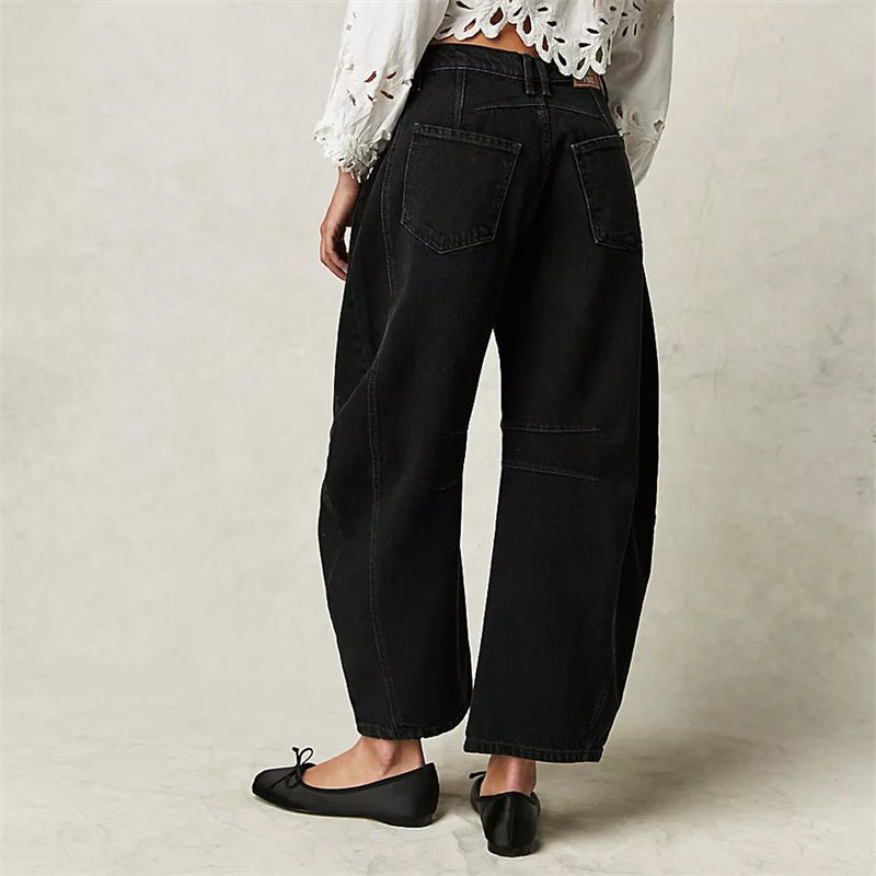 Dames Hoge Taille Barrel Leg Relaxed-Fit Jeans