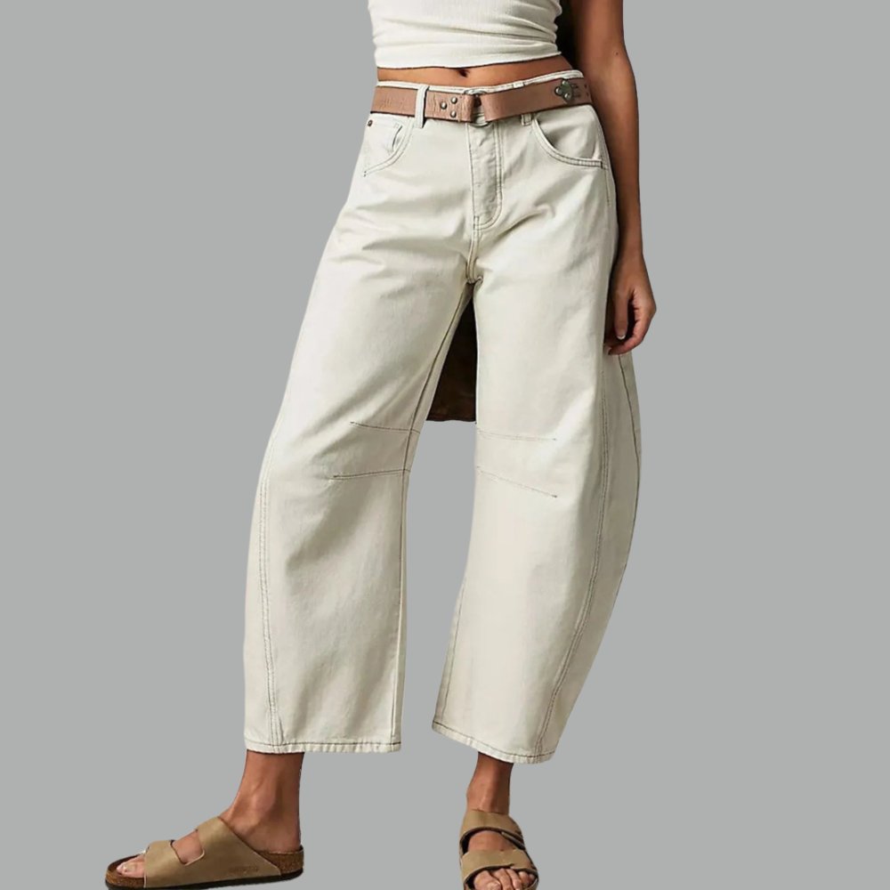 Dames Hoge Taille Barrel Leg Relaxed-Fit Jeans