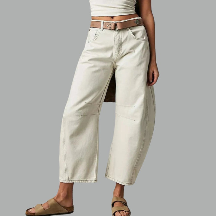Dames Hoge Taille Barrel Leg Relaxed-Fit Jeans