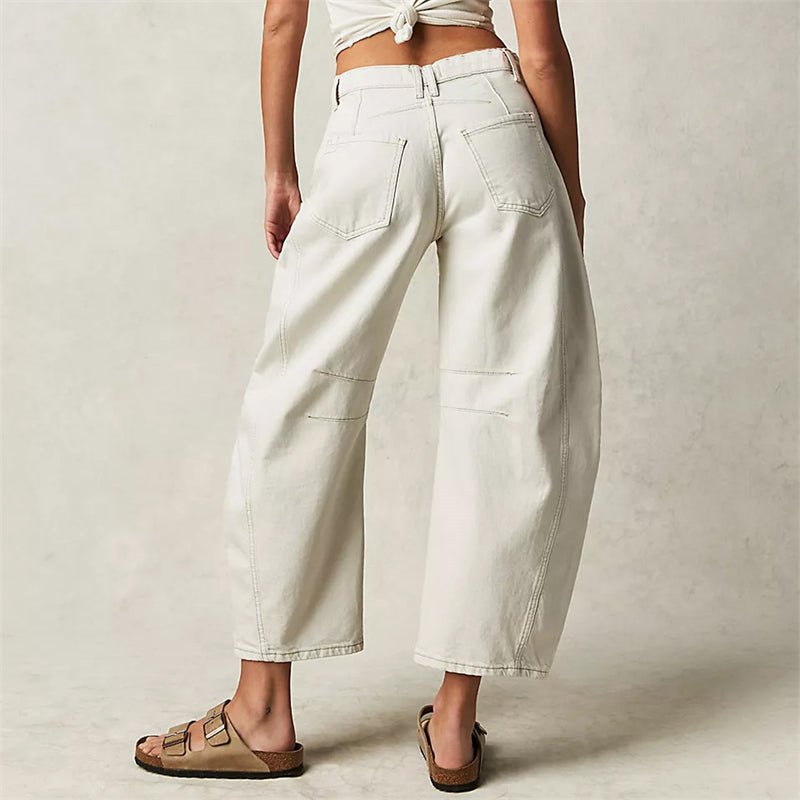 Dames Hoge Taille Barrel Leg Relaxed-Fit Jeans