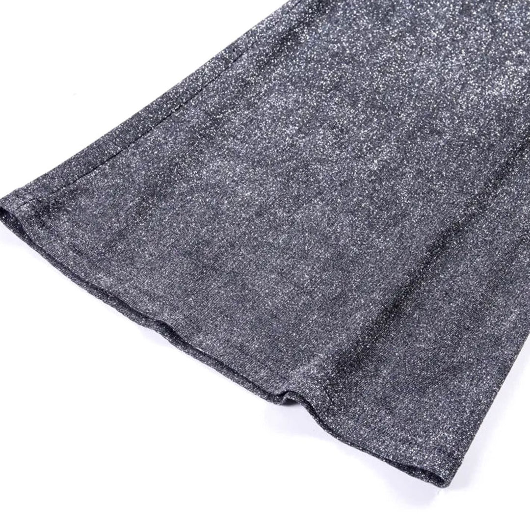 Dames Hoge Taille Glitter Wijdbeenbroek Pailletten
