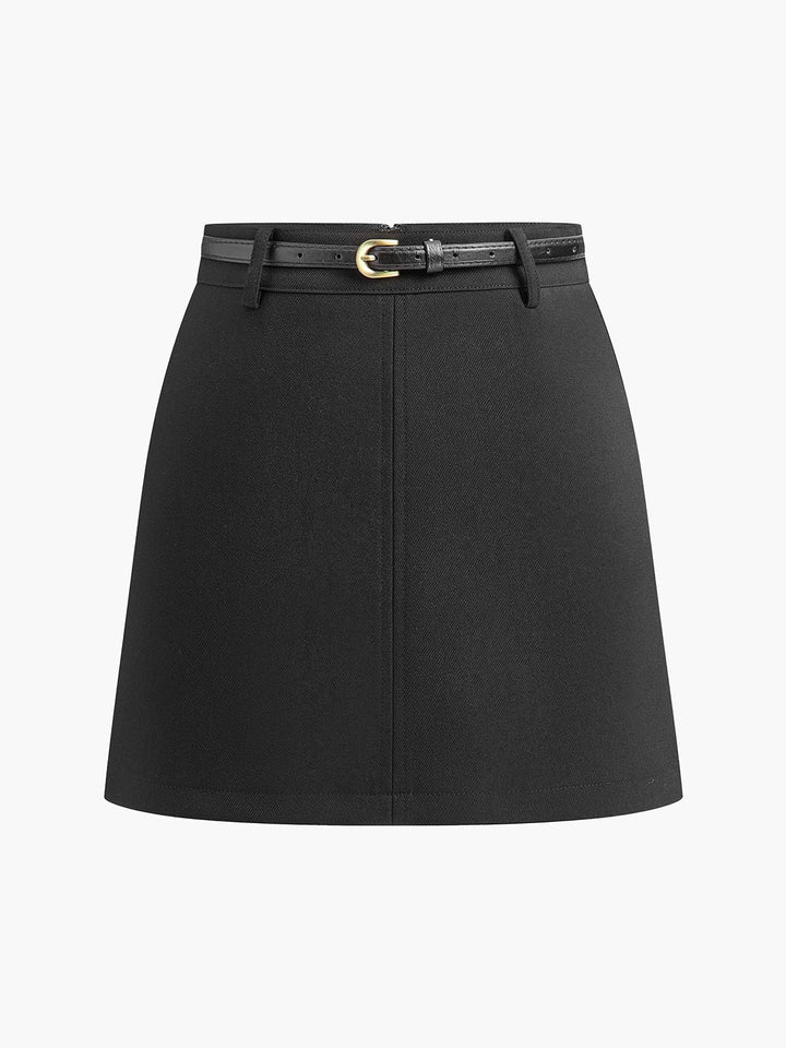 Dames Hoge Taille Mini Rokje Met Riem