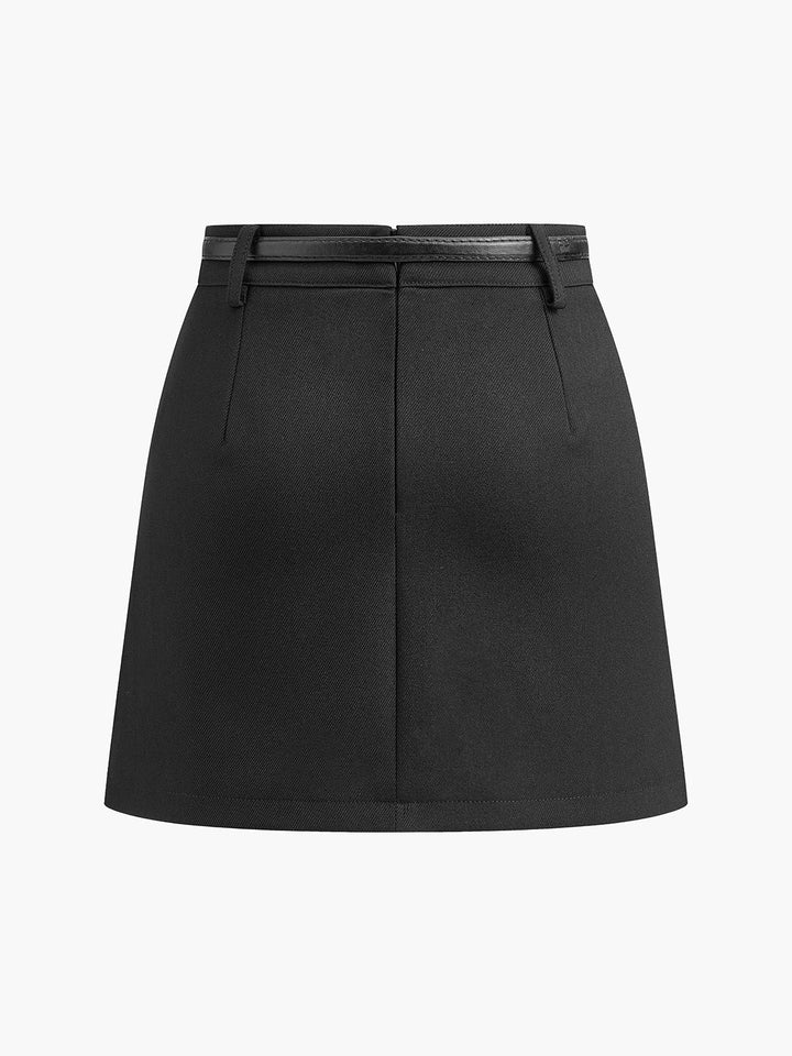 Dames Hoge Taille Mini Rokje Met Riem