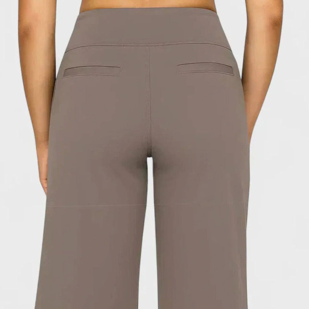 Dames Hoge Taille Rechte Broek met Zijzakken