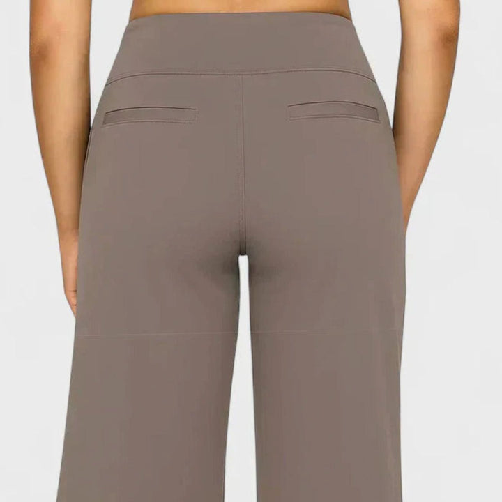 Dames Hoge Taille Rechte Broek met Zijzakken