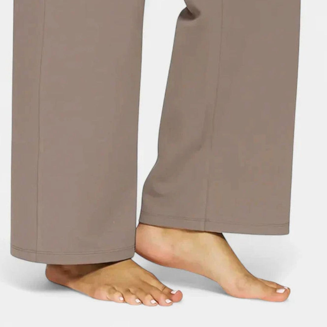 Dames Hoge Taille Rechte Broek met Zijzakken