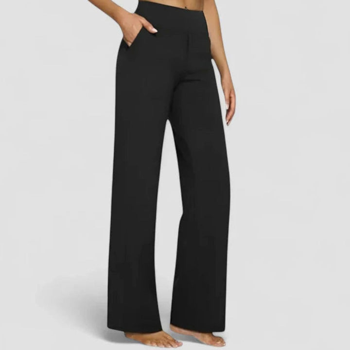 Dames Hoge Taille Rechte Broek met Zijzakken