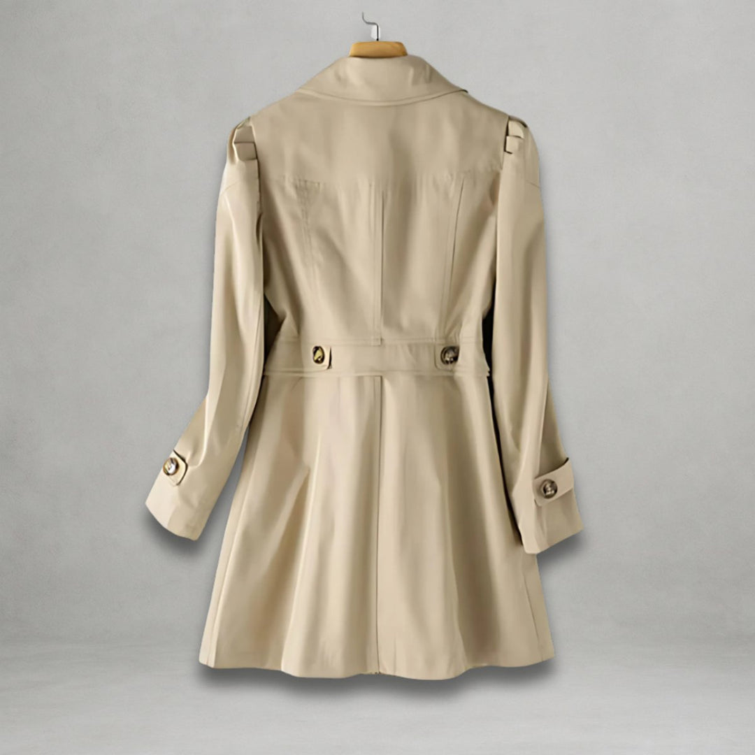 Dames Klassieke Enkellange Trenchcoat Knoopsluiting