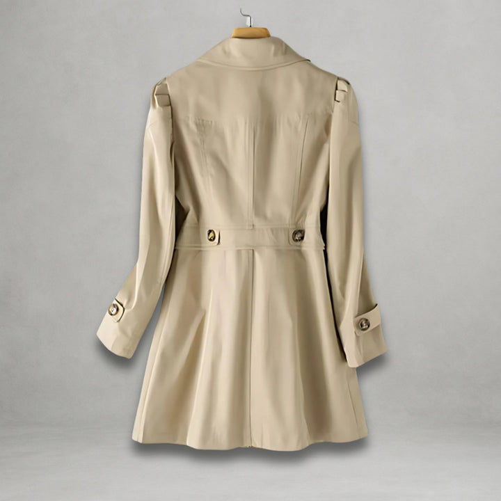 Dames Klassieke Enkellange Trenchcoat Knoopsluiting
