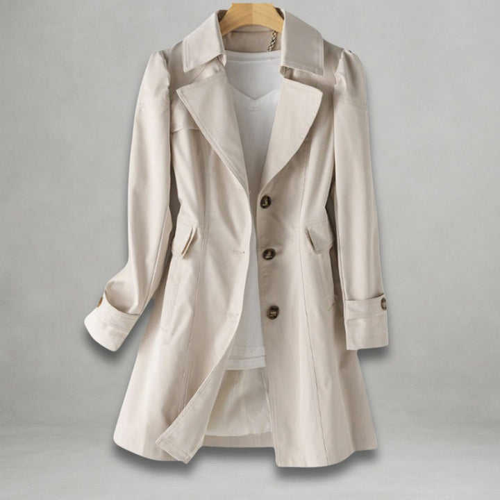 Dames Klassieke Enkellange Trenchcoat Knoopsluiting - Beige