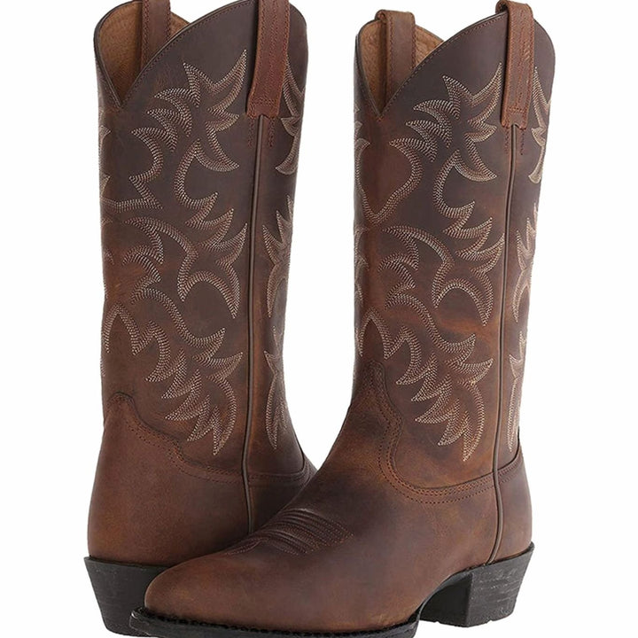 Dames Klassieke Geborduurde Cowboylaarzen met Blokhak