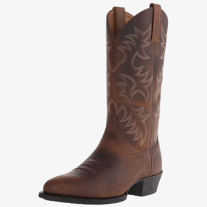 Dames Klassieke Geborduurde Cowboylaarzen met Blokhak