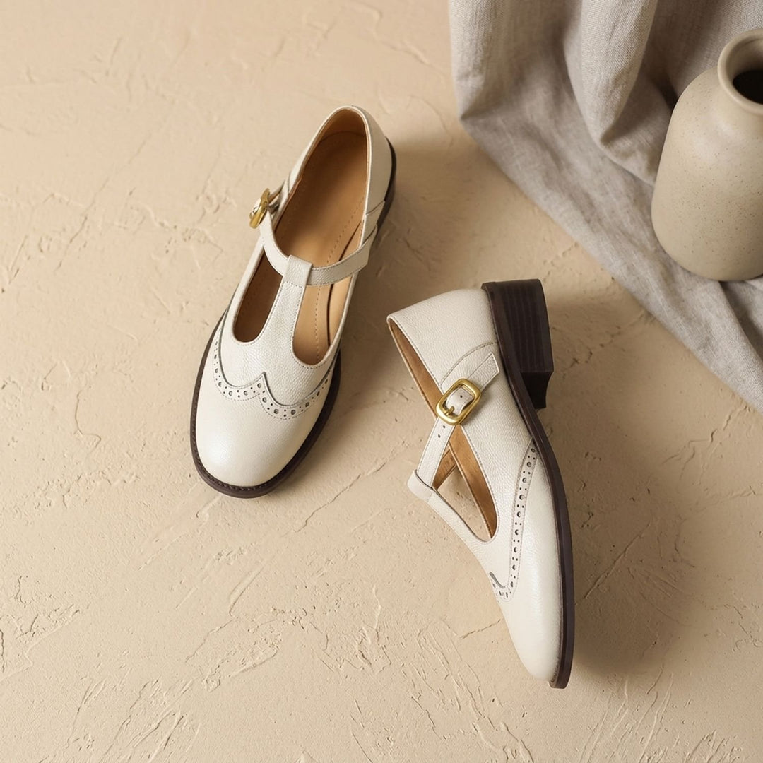 Dames Klassieke T-Bar Mary Jane Schoenen met Gesp Lage Hak