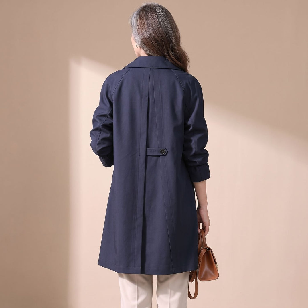 Dames Korte Trenchcoat met Knoopsluiting Getailleerde Snit