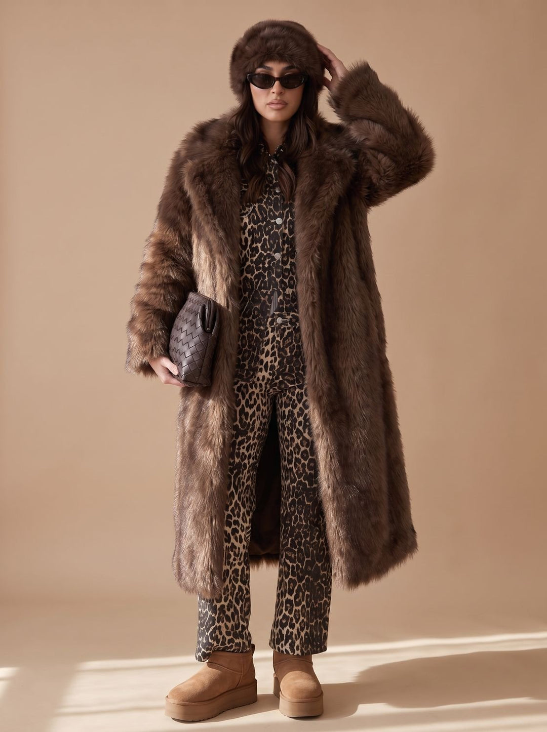 Dames Lange Imitatiebont Bontjas Winterjas