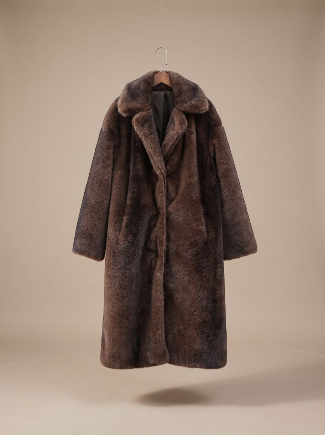 Dames Lange Imitatiebont Lammy Coat Oversized Winterjas