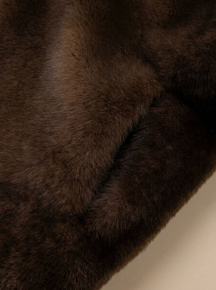 Dames Lange Imitatiebont Lammy Coat Oversized Winterjas