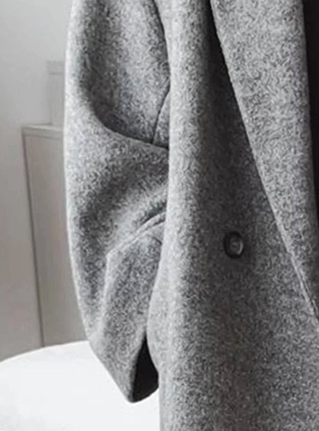 Dames Lange Oversized Wollen Mantel met Revers