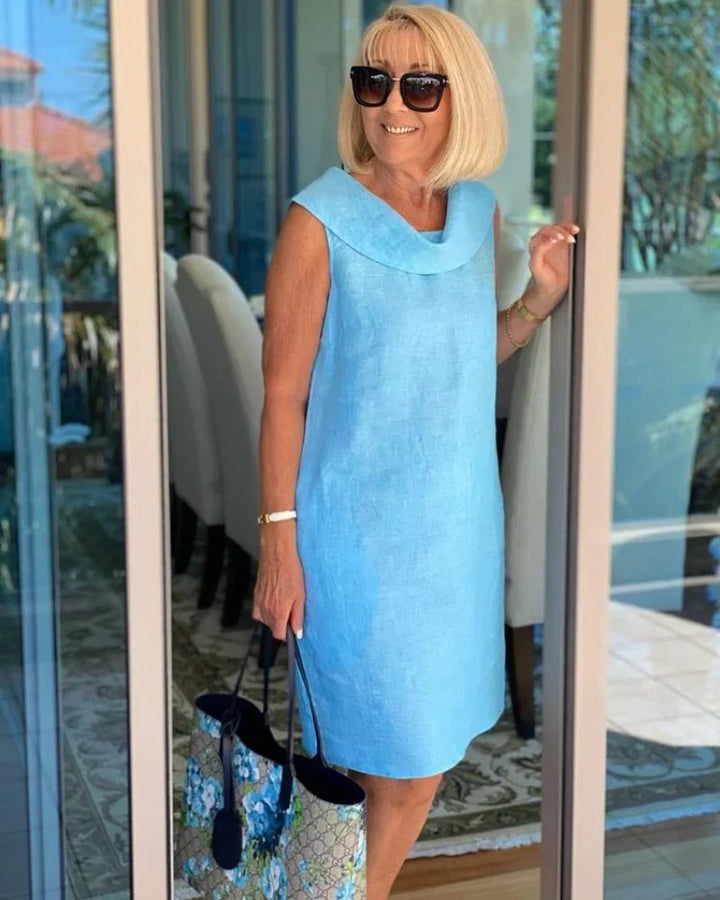 Dames Lichte Mouwloze Zomerjurk - Sky Blue