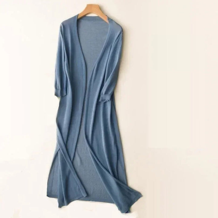 Dames Lichtgewicht Lange Open Cardigan V-Hals