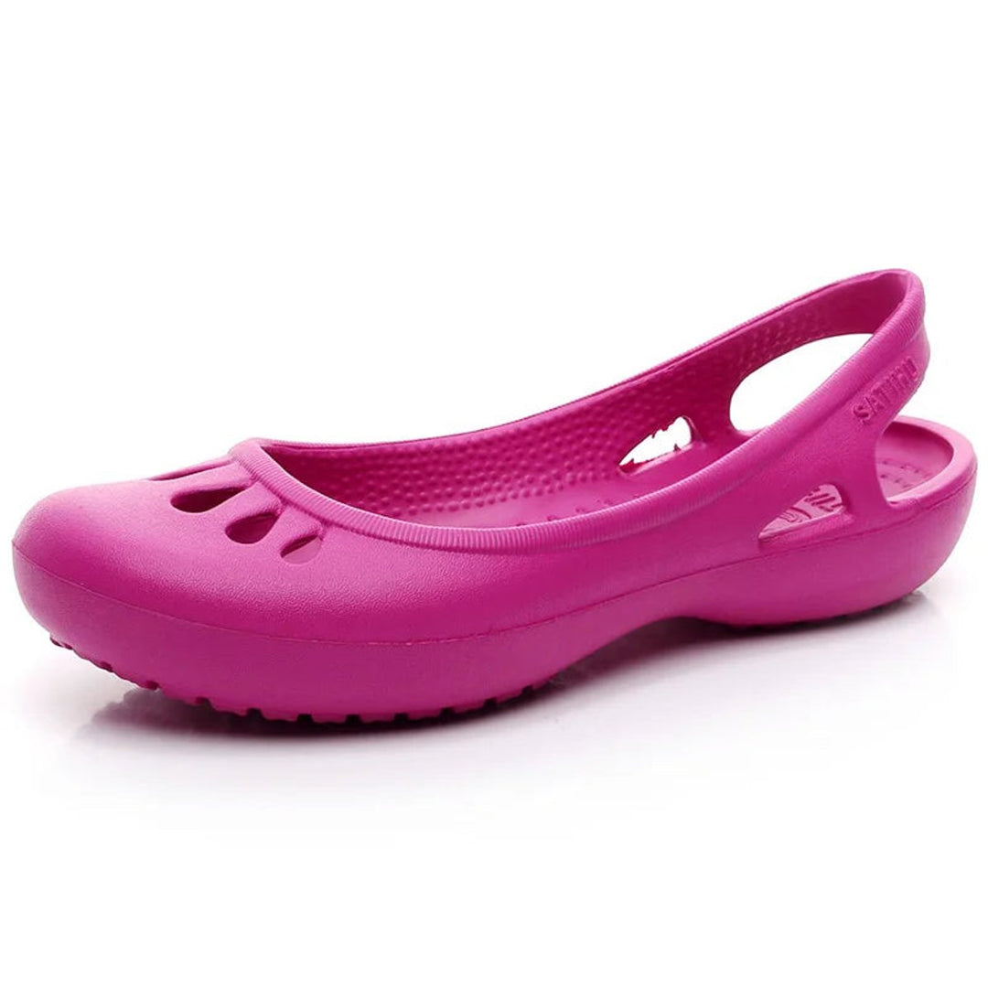 Dames Lichtgewicht Waterproof Comfortable Sandals Jelly Flats - Rose Red
