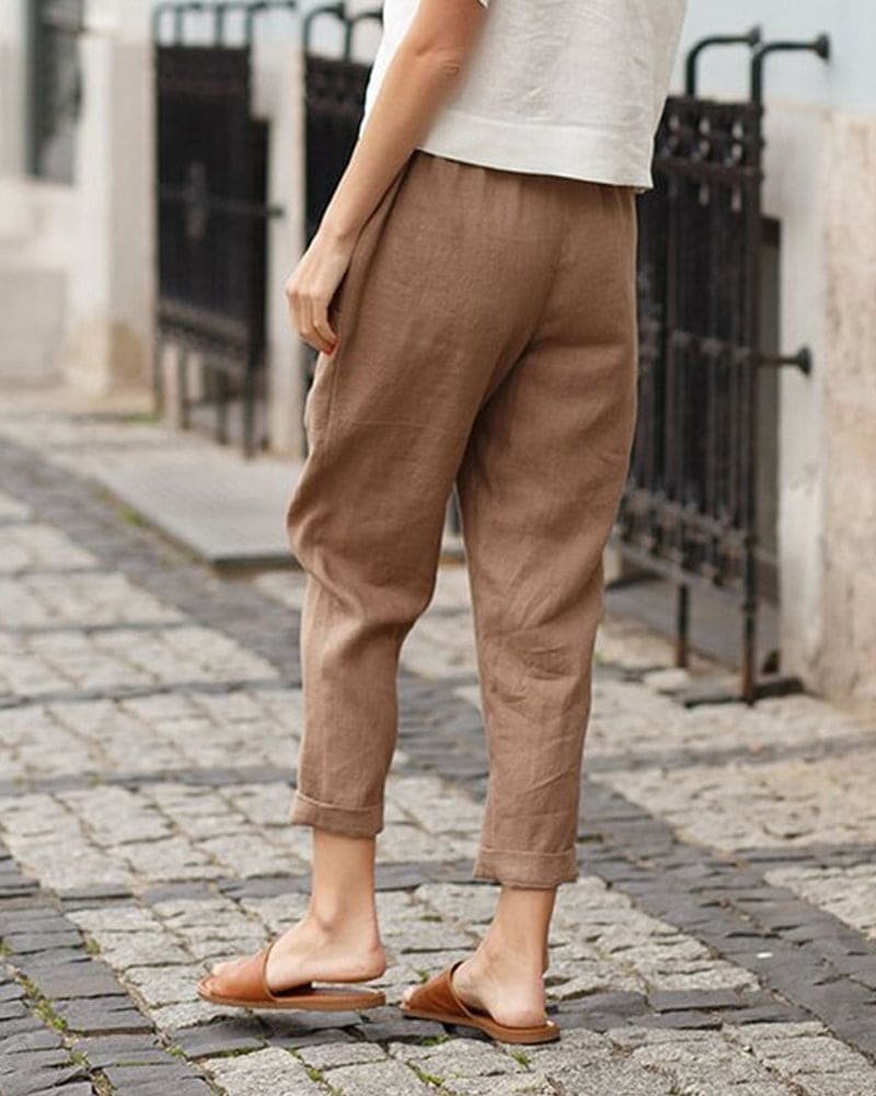 Dames Linnen Ontspannen Harem Broek